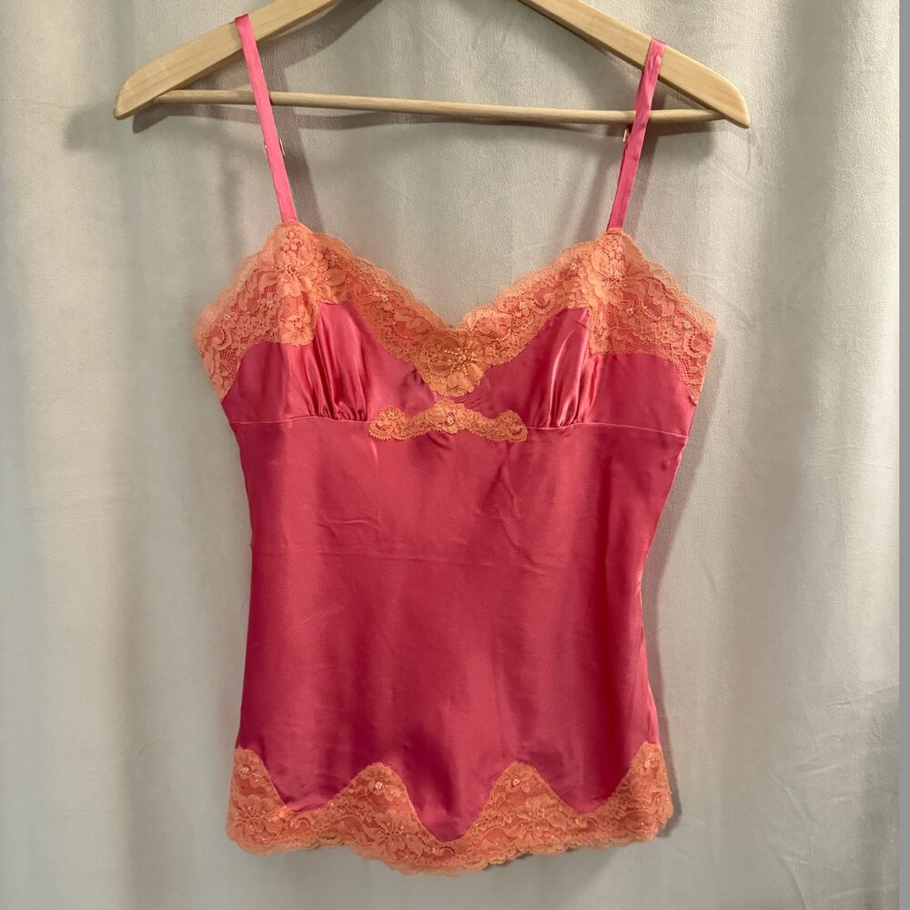 💖 Y2K Express Design Studio Satin + Lace Cami – Size XS 💖